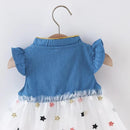 Vestido Infantil Jeans Tule Estrelinha - Loja BiBia
