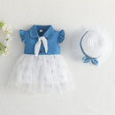 Vestido Infantil Jeans Golinha + Chapéu - Loja BiBia