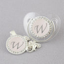 Chupeta Luxo Transparente com Prata + Prendedor Inicial - Loja BiBia