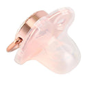 Chupeta Inicial Luxo Transparente Com Detalhe Rose + Prendedor - Loja BiBia
