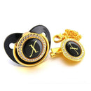 Chupeta Preta BIBIA™ + Prendedor com Inicial - Loja BiBia