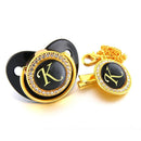 Chupeta Preta BIBIA™ + Prendedor com Inicial - Loja BiBia