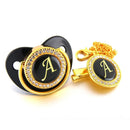 Chupeta Preta BIBIA™ + Prendedor com Inicial - Loja BiBia