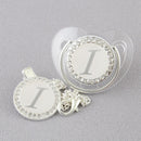 Chupeta Luxo Transparente com Prata + Prendedor Inicial - Loja BiBia