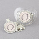 Chupeta Luxo Transparente com Prata + Prendedor Inicial - Loja BiBia