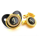 Chupeta Preta BIBIA™ + Prendedor com Inicial - Loja BiBia