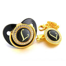 Chupeta Preta BIBIA™ + Prendedor com Inicial - Loja BiBia