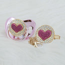 Chupeta Exclusive Coração Várias Cores + Prendedor - Loja BiBia