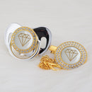 Chupeta Exclusive Desenho Diamante/ Várias Cores + Prendedor - Loja BiBia