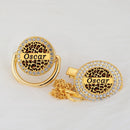 Chupeta Animal Print com Nome + Prendedor - Loja BiBia