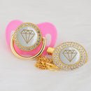 Chupeta Exclusive Desenho Diamante/ Várias Cores + Prendedor - Loja BiBia
