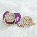 Chupeta Exclusive Borboleta Várias Cores + Prendedor - Loja BiBia