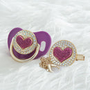 Chupeta Exclusive Coração Várias Cores + Prendedor - Loja BiBia