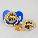 Chupeta Animal Print com Nome + Prendedor - Loja BiBia