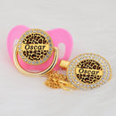 Chupeta Animal Print com Nome + Prendedor - Loja BiBia