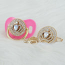 Chupeta Exclusive Coroa Várias Cores + Prendedor - Loja BiBia