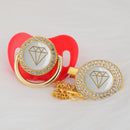 Chupeta Exclusive Desenho Diamante/ Várias Cores + Prendedor - Loja BiBia