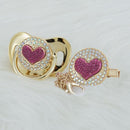 Chupeta Exclusive Coração Várias Cores + Prendedor - Loja BiBia