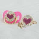 Chupeta Exclusive Coração Várias Cores + Prendedor - Loja BiBia