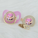 Chupeta Personalizada rosa com a foto de seu bebê - Loja BiBia